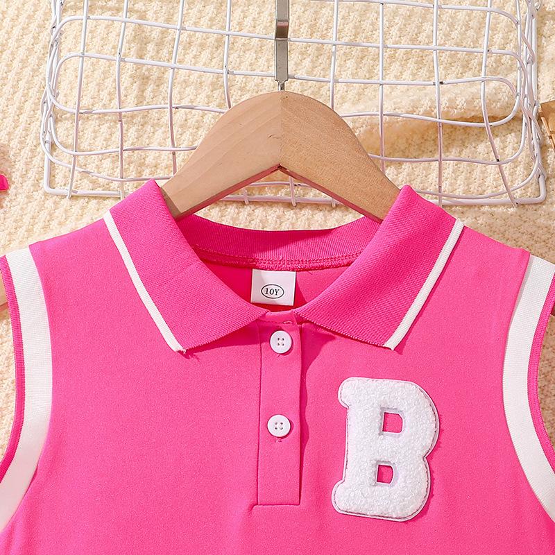 Платье для девочек, летнее детское модное платье без рукавов с надписью, милое спортивное платье