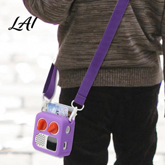 Compact Storage Case with Lanyard Shockproof Bumper Adjustable Lanyard Soft Silicone Protective Cover Card Slot for Yoto Mini 2024 Pouch Children