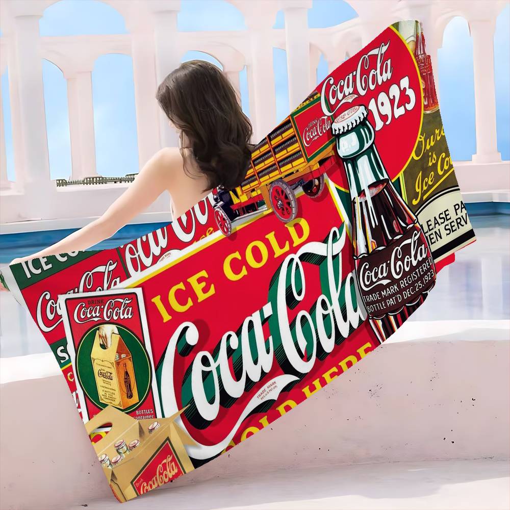 C-Coca-Colas Микрофибровое Печатное Пляжное Полотенце Альпинизм Йога Пляж Плавание Бег Впитывающее Мягкое Полотенце