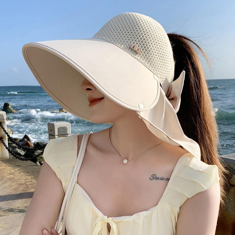 Cotton Sun Hat For Women With Wide Brim Foldable Uv Protective Outdoor Fashion Accessory