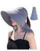 Солнцезащитный козырек для женщин Sun UV Complete Sun Wide UV Adjustable Head Chin Strap and Neck Cover Gray [Anjing], 100% защита, затенение, защита, козырек,
