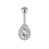 Colorful Belly Button Ring Rhinestone Body Piercing Jewelry Vintage Zircon Navel Ring  Girl