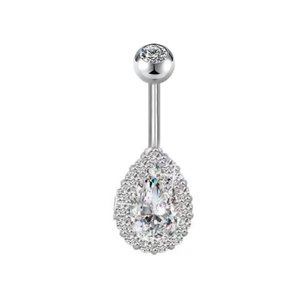 Colorful Belly Button Ring Rhinestone Body Piercing Jewelry Vintage Zircon Navel Ring Girl