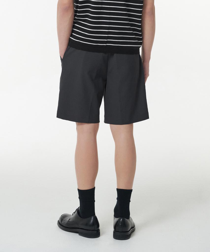 MUSINSA STANDARD Cool Touch Hidden Banding Half Slacks [Gray]