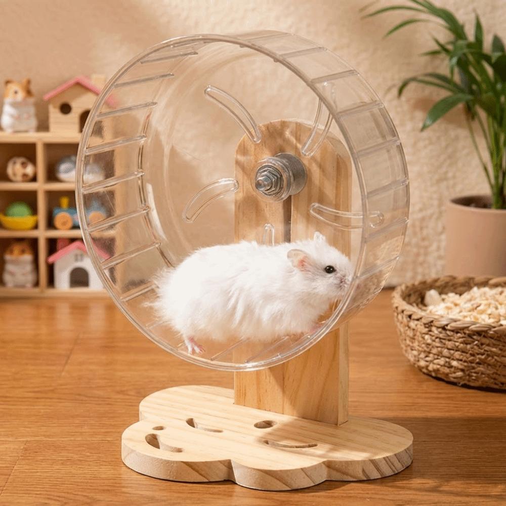 Adjustable Height Hamster Exercise Wheel Wooden Stand Hamster Running Stand Easy To Disassemble