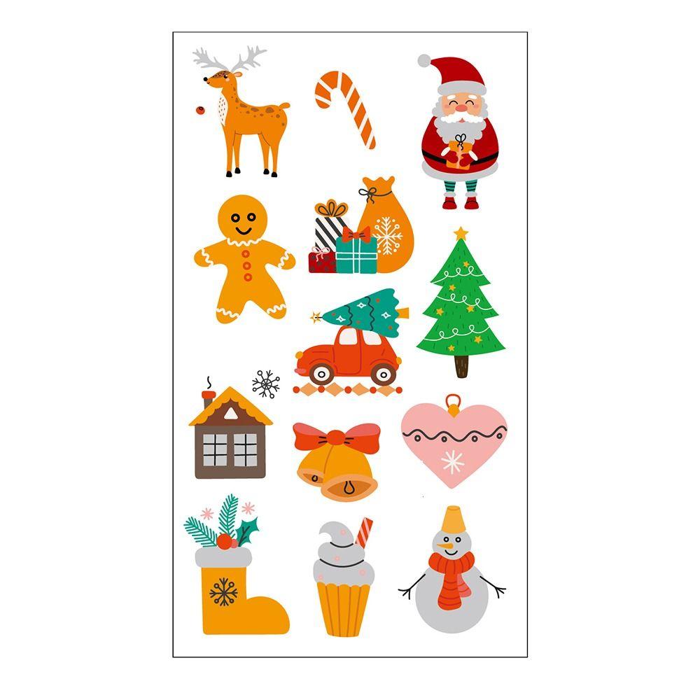 10 шт., водонепроницаемые рождественские временные татуировки, водонепроницаемые рождественские подарки, руки, тело