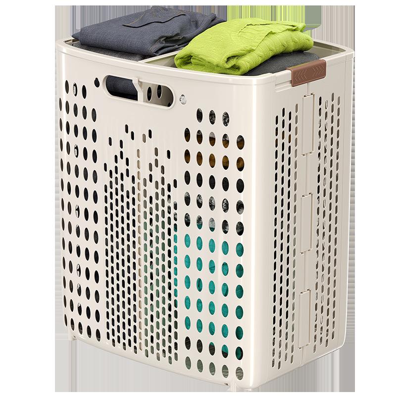 Складная корзина для белья большой вместимости в стиле шкива с перегородкой