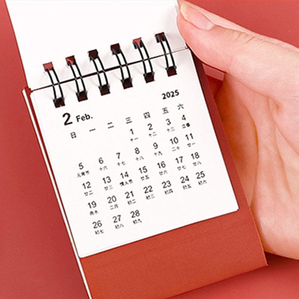 Creative Mini Desk Calendar Thick Paper Monthly Planner Gift 2024-2025 Calendar  Desk Decoration