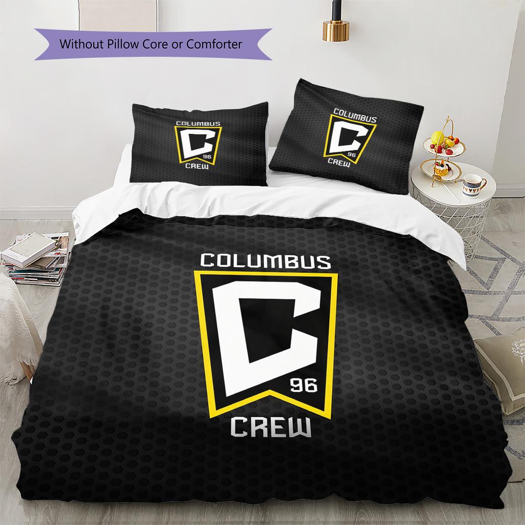 Columbus Crew Pattern Bedding Quilt Set Home Decoration Gift (1 * duvet cover + 2 * pillowcase without core)