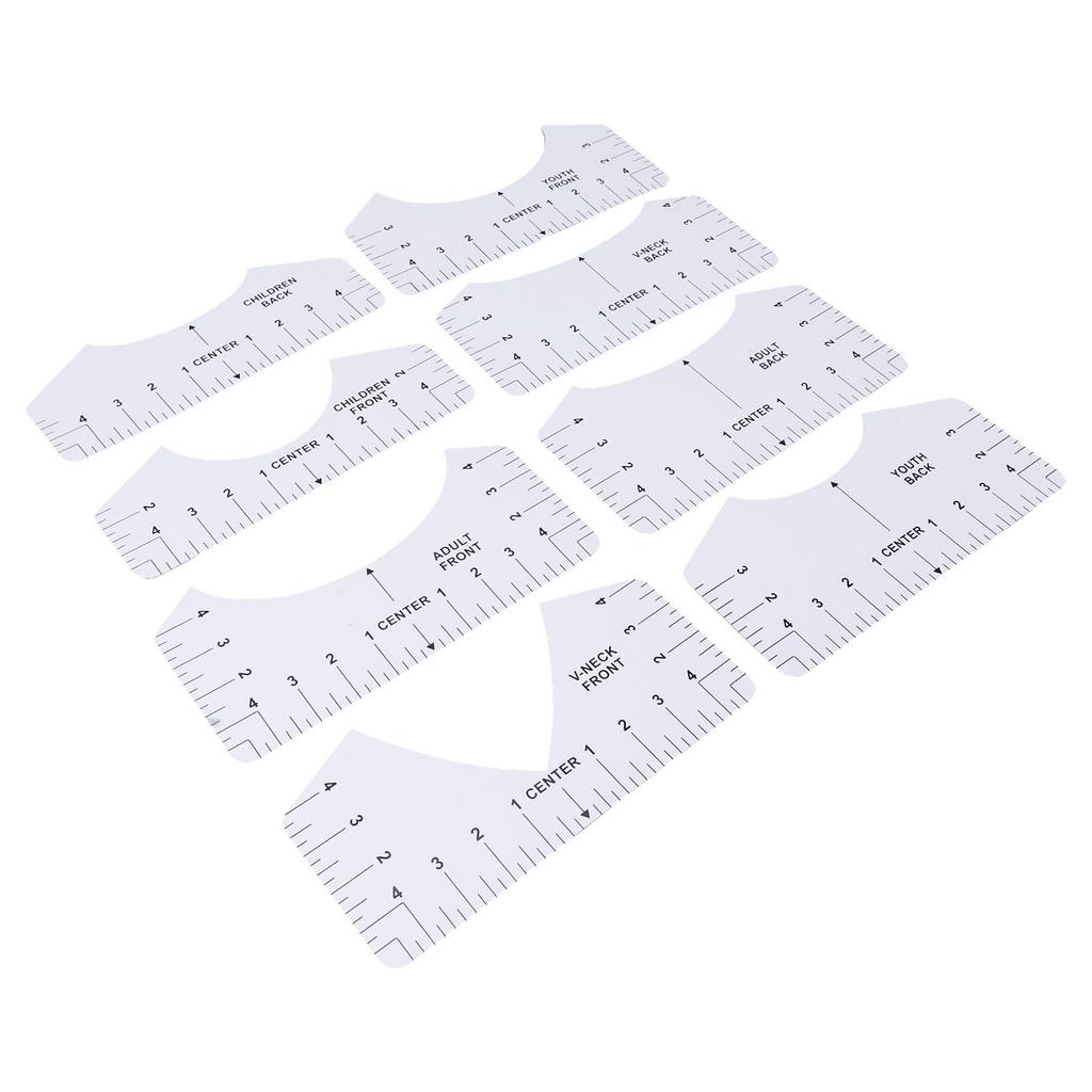 8PCS T Shirt Ruler Guide PVC Clothing Centering Design T Shirt Alignment Tool for Heat Press