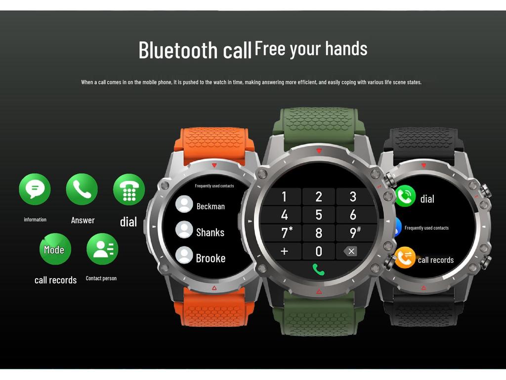 Умные часы DM52: Водонепроницаемость IP68, Звонки по Bluetooth, GPS-трекер для спорта, Подходит для плавания