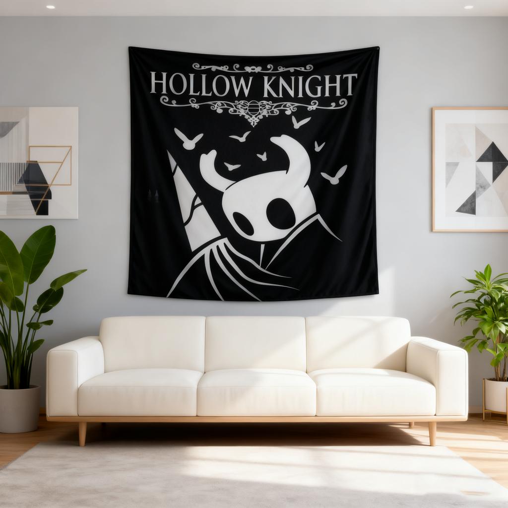 Jit Мультяшный Гобелен Hollow Knight Экологичный Машинная Стирка Декоративное Настенное Искусство Идеально Для Гостиных, Спален И Общежитий
