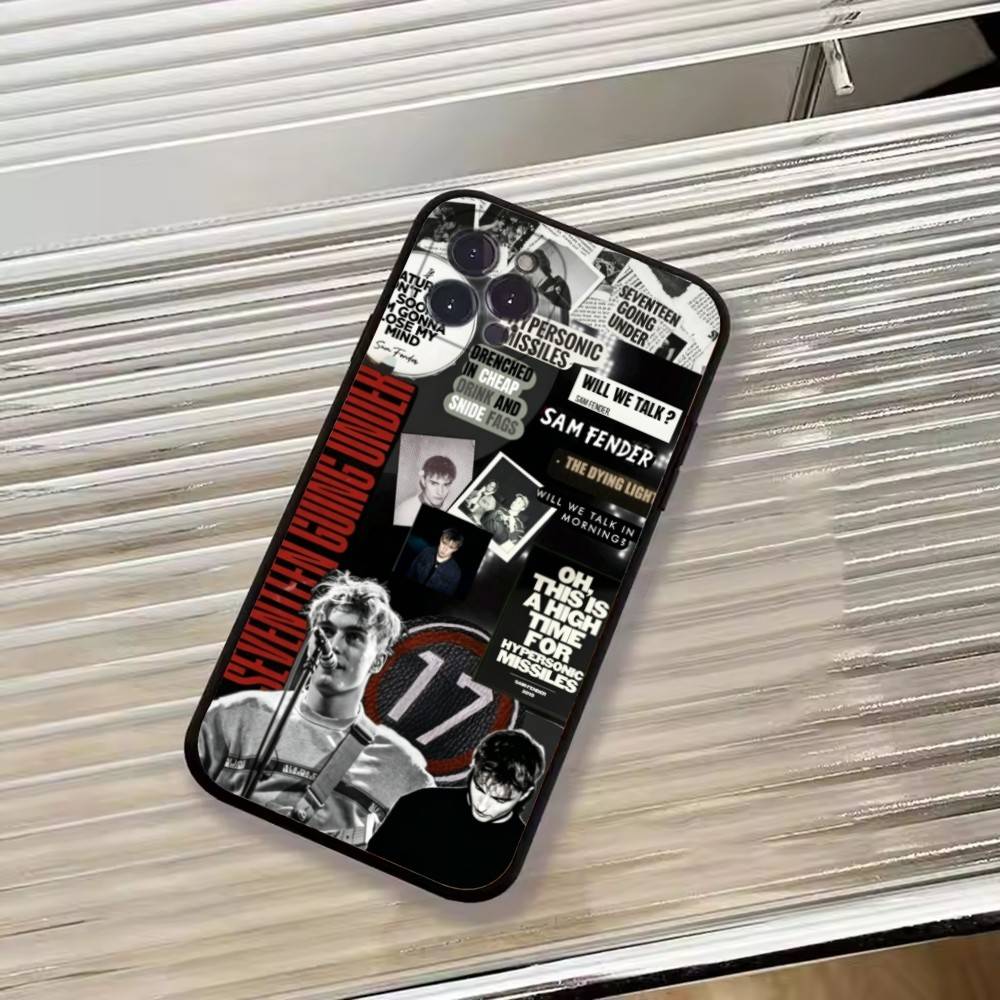 Чехол для телефона Singer S-Sam Fender для iPhone 17,16,15,14,13,12,11 Plus,Pro Max,XS,Мягкий Черный Чехол