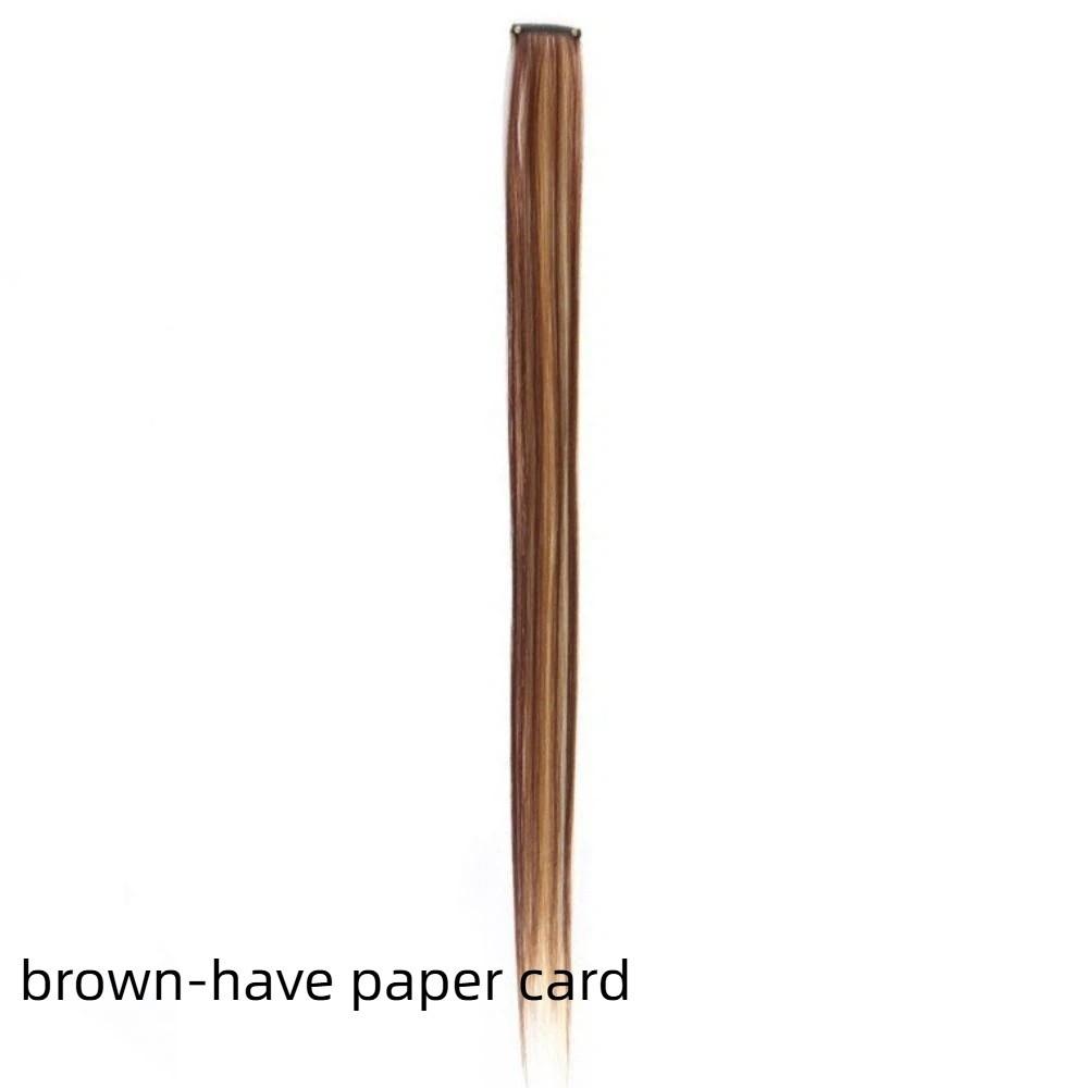 Rainbow Colorful Extension Fashion Long Straight Wavy Hairpieces Fake Hair Clip Strands  Women/Kids