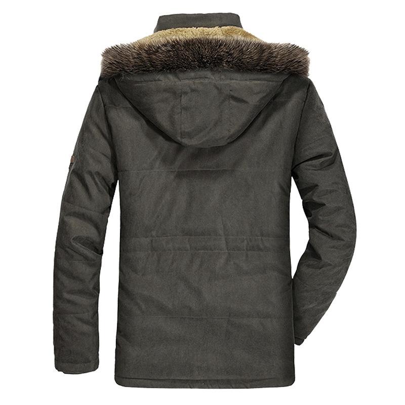 Мужское пальто с хлопковой подкладкой, с хлопковой подкладкой, с утолщенным флисом, большого размера, с капюшоном, средней длины, с хлопковой подкладкой, мужское