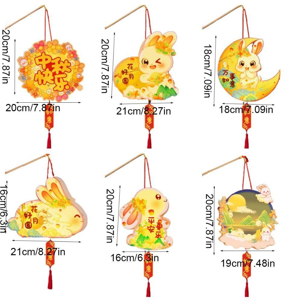 Светящийся фонарь к Празднику середины осени, мультяшный фонарь, набор материалов для DIY, фонарики-кролики, для детей