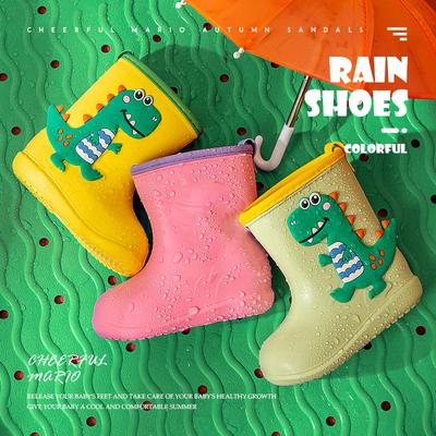 Детские резиновые сапоги для мальчиков и девочек из ЭВА, нескользящие, уличные, с изображением динозавров, резиновые сапоги для детей, водонепроницаемая обувь, водные сапоги для девочек
