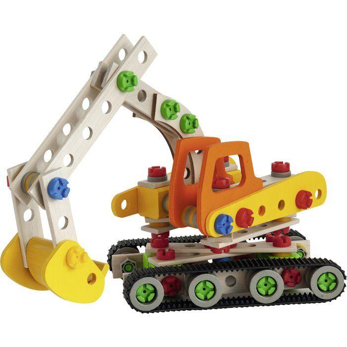HEROS Constructor - Pelleteuse à construire - En bois 100 % certifié FSC® - 170 pièces - Dès 6 ans