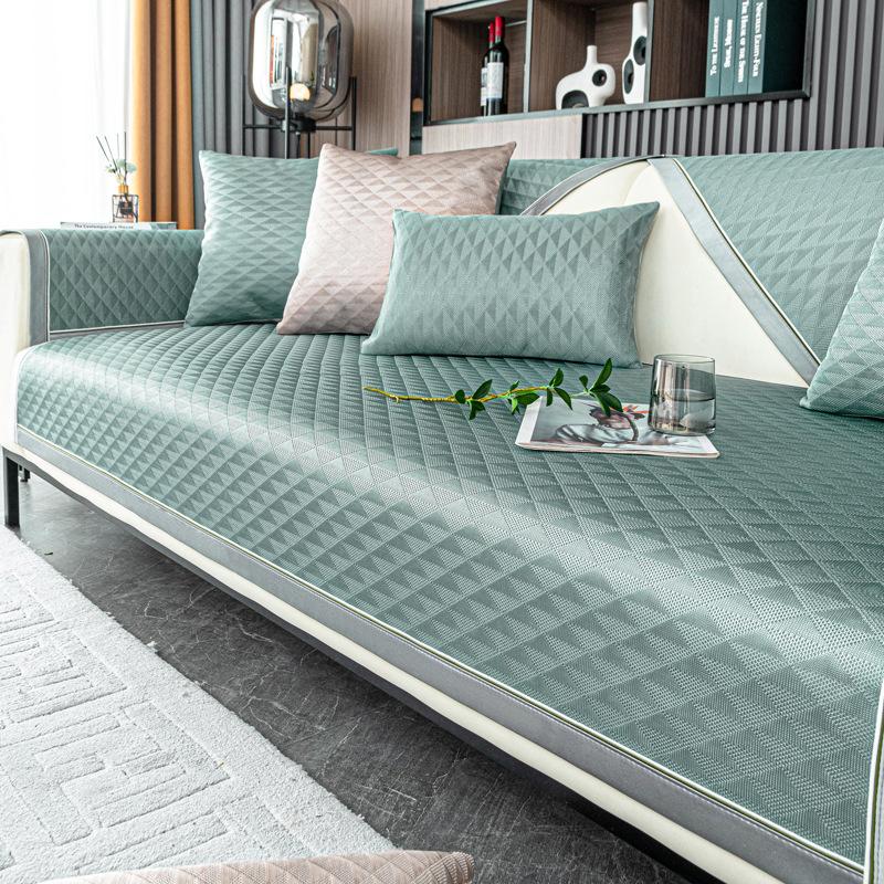 Подушка для дивана из ледяного шелка, летняя подушка для сиденья, летняя крутая подушка, нескользящий кожаный чехол для дивана, чехол на спинку, полотенце