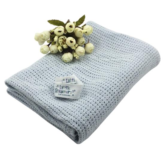 Детские мягкие теплые хлопковые однотонные вязаные крючком прямоугольные одеяла для новорожденных