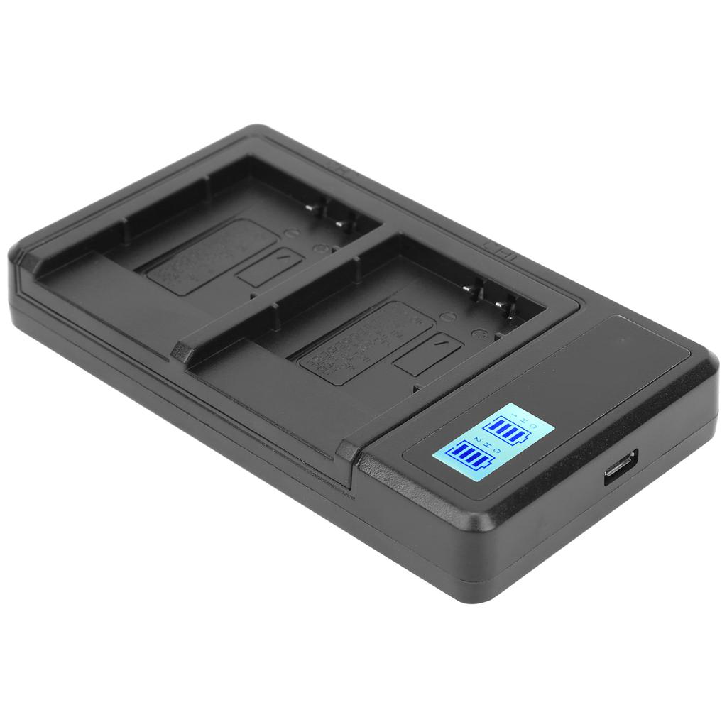 Charger with LCD Display Screen Double Slot Charging Suitable for LI‑50B Camera Battery