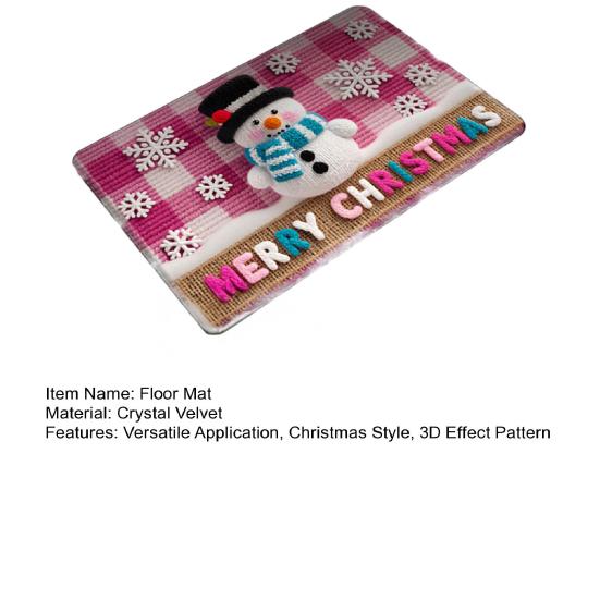 Рождественский коврик для пола с 3D-эффектом, узор, придверный коврик, приветственный коврик Санты, нескользящий коврик для пола с рождественской елкой и снеговиком для прихожей, крыльца
