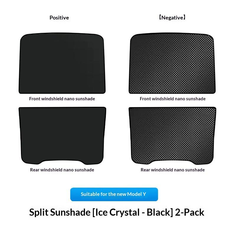 Fit For New Model 3 Model Y Ice Crystal UV Privacy Side Window Sunroof Heat Insulation Foldable Mesh Sunshade