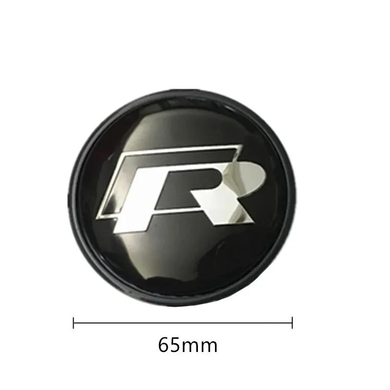 New New 4PCS 65mm Car Wheel Badge Emblem Sticker 60mm hub cover For Volkswagen VW Jetta R Rline Touran POLO Golf MK4 MK5 MK