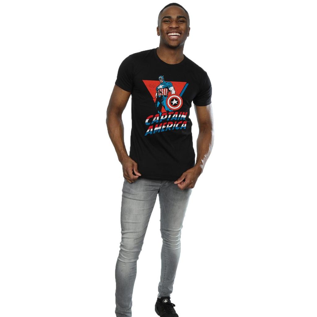Marvel Mens Captain America Standing T-Shirt