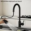 Kitchen Faucets 304 Stainless Steel Pull Out Kitchen Sink Water Tap Deck Mounted Mixer Stream Sprayer Head Hot Cold Taps