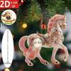 Running Horse Acrylic Decorative Pendant Holiday Christmas Tree 2026 New Year 2D Flat Xmas Pendant Ornament Party Supplies