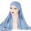 Muslim Women Long Scarf Pull On Ready Wear Instant Hijab Chemo Cap One Piece Amira Head Wrap Turban Femme Shawl Bandanas Scarves