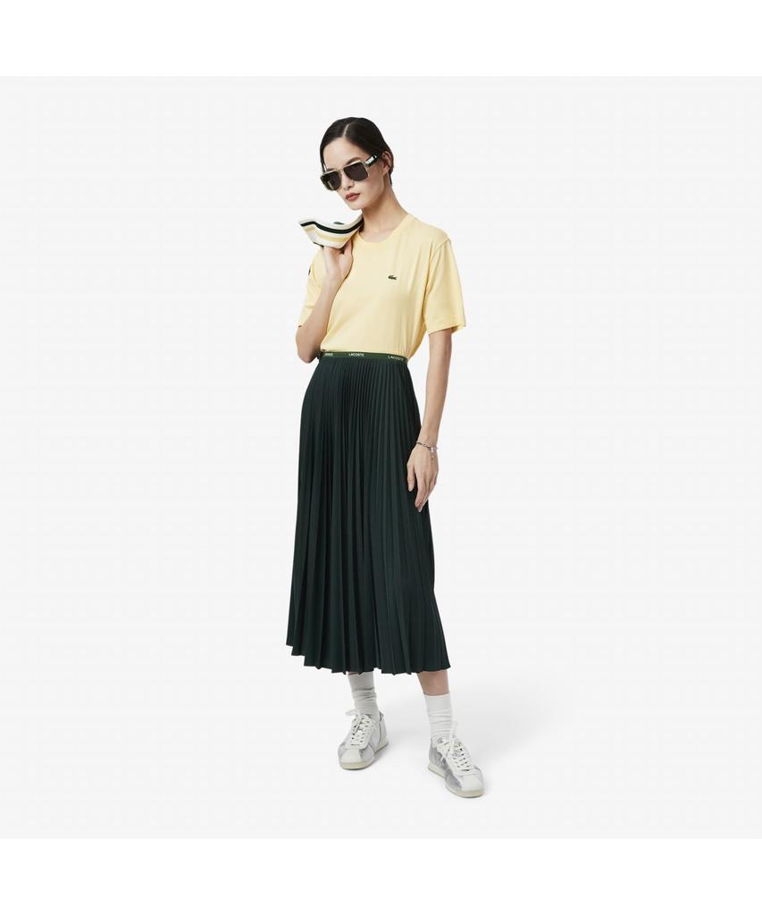 Lacoste Women'S Long Pleated Poly Long Skirt Jf1402-55N Yzp