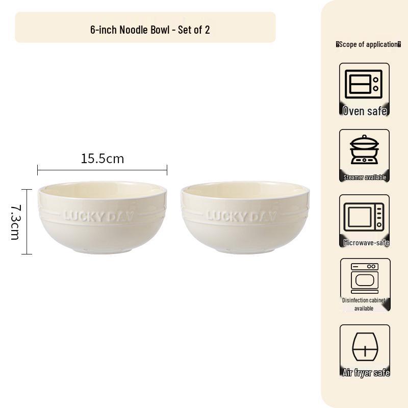 Набор кремовых керамических мисок и тарелок: Домашний обеденный набор «Люкс» с мисками, тарелками, палочками для еды - Идеальная подарочная коробка для переезда