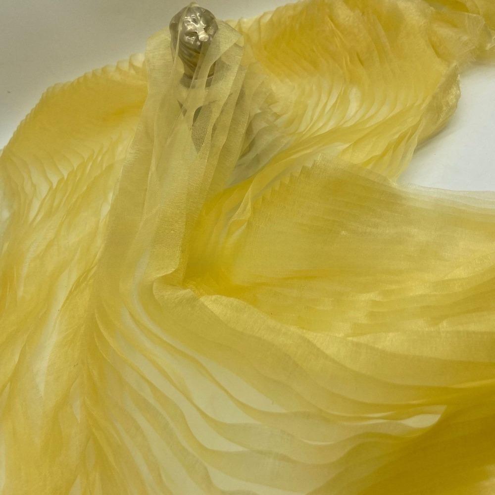 150cm X 1 Yard Organza Pleated Fabric Hardnet Texture Handmade Pleated DIY Clothing Fabric Three-dimensional Decoration