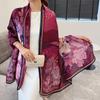New Four Seasons Available New Silk Large Size Thin Outer Wear Neck Protection Scarf Sunscreen Warm Beach Towel For Women