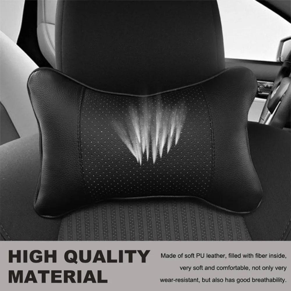 T25Car leather headrest,breathable perforated neck pillow,car accessories,for Volkswagen Passat Santana Tiguan Golf Bora Jetta