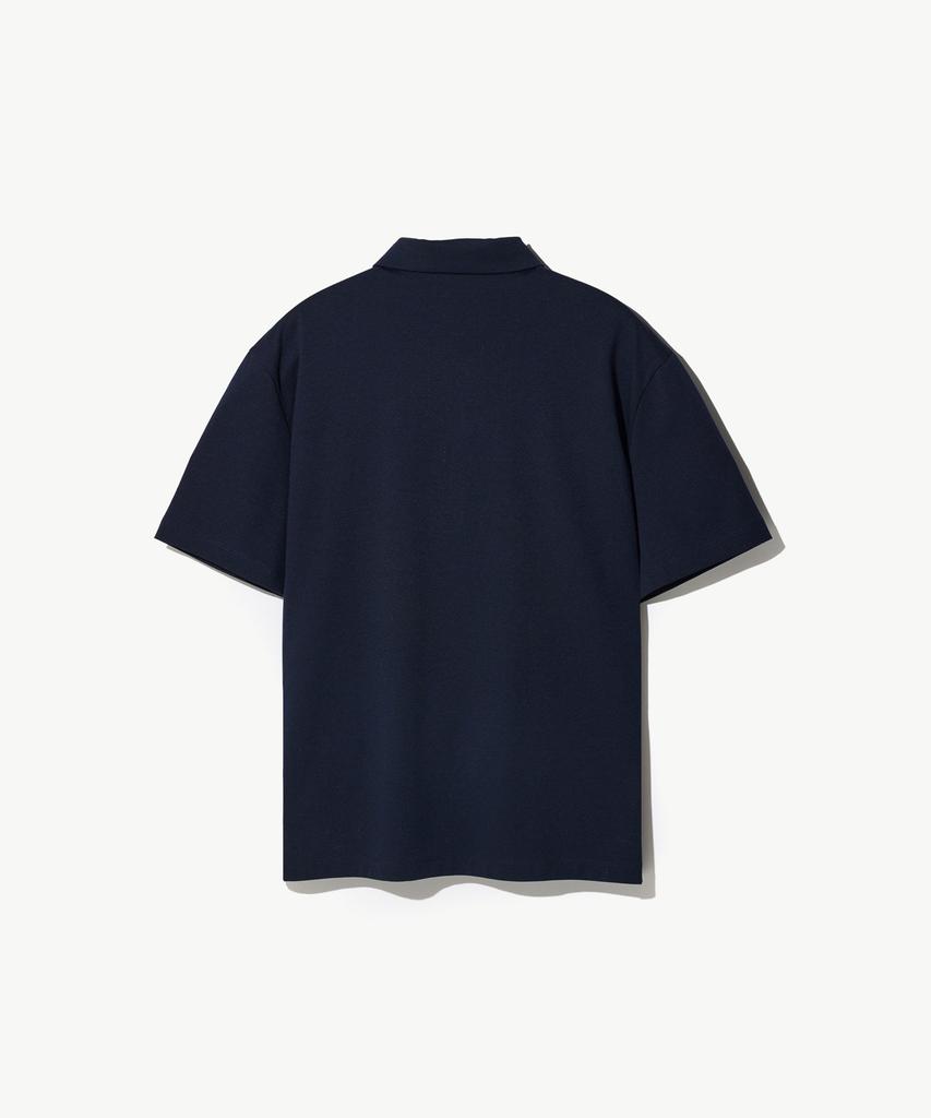 STCO Supima Cotton Collared Short Sleeve T-Shirt Navy (Semi-Oversized Fit)_Stswb86Nsn