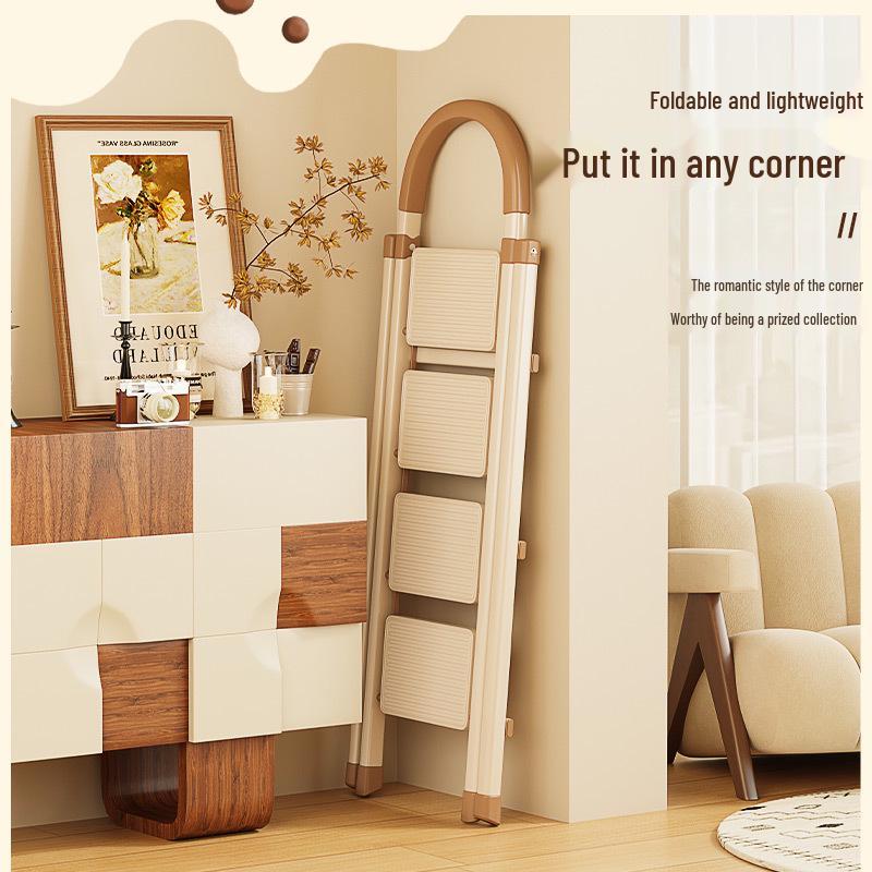 Многофункциональная телескопическая А-образная лестница из углеродистой стали двойного назначения и складная комнатная вешалка для одежды