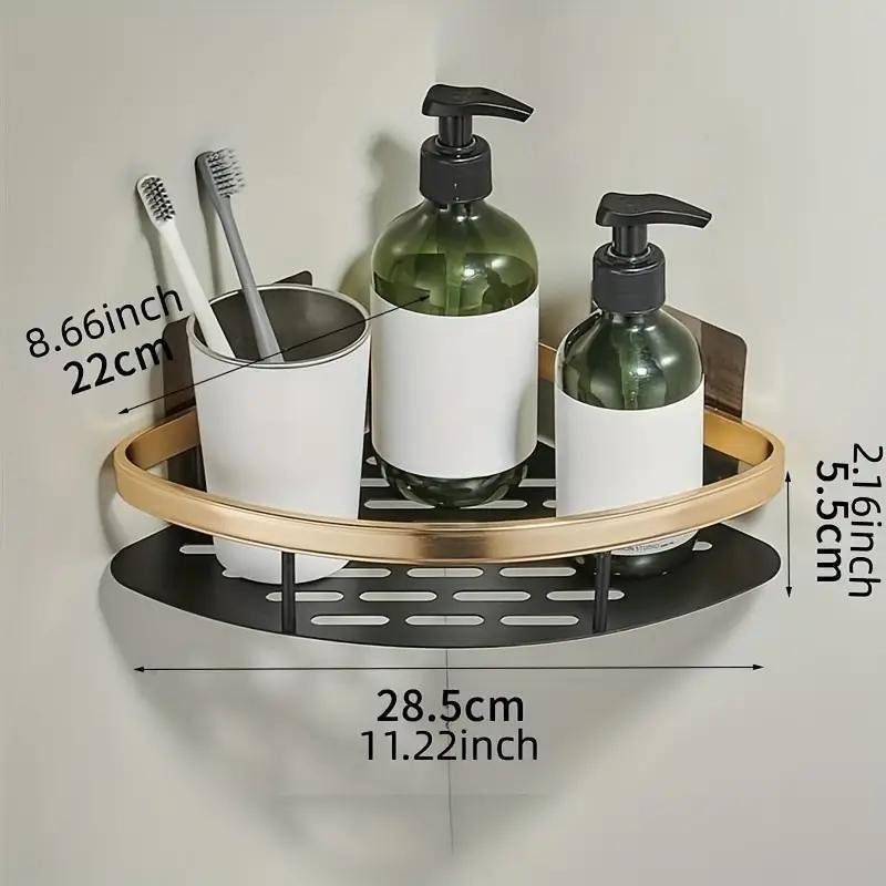 1 Pc Bathroom Shelves No-drill Wall Mount Corner Shelf Shower Storage Rack Holder for WC Shampoo Organizer Bathroom Accessories