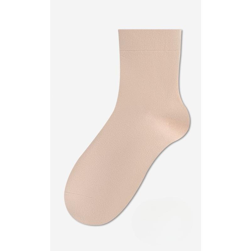 Женские весенне-осенние носки до середины икры, дезодорирующие и влагопоглощающие носки из чистого хлопка, бесшовные носки, однотонные и универсальные носки