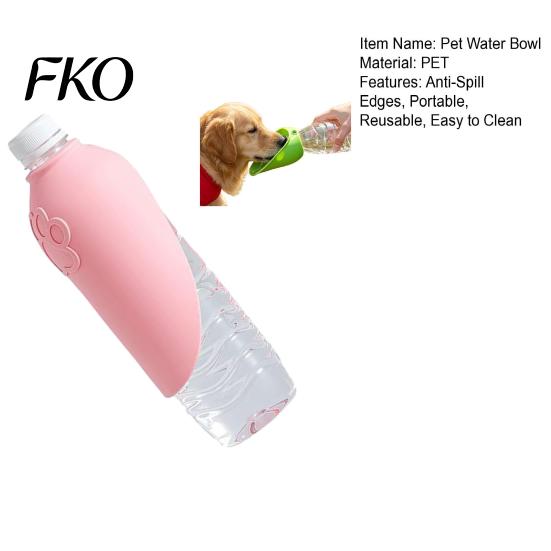 Lightweight Pet Water Bowl Bottle Topper Dog Portable Reusable Drinking Foldable Fits Common Plastic Bottles for Hiking Camping Walking Container
