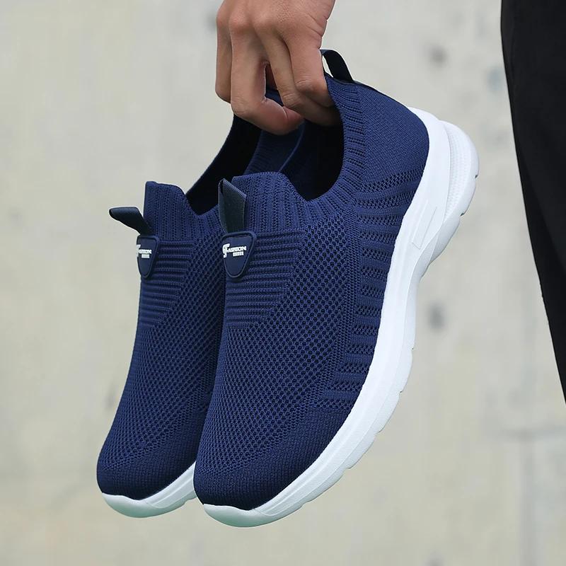 Comfortable Men Casual Shoes Fashion Breathable Outdoor Mesh Vulcanized Sneakers New Non-Slip Lightweight Walking Shoes For Men