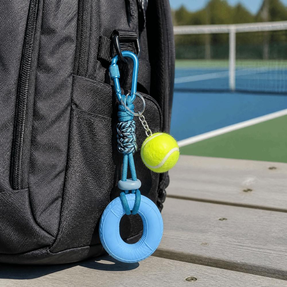 Tennis‑Shaped Grip Strength Trainer Compact Lightweight Bag Charm Fidget Keychain Anytime Anywhere