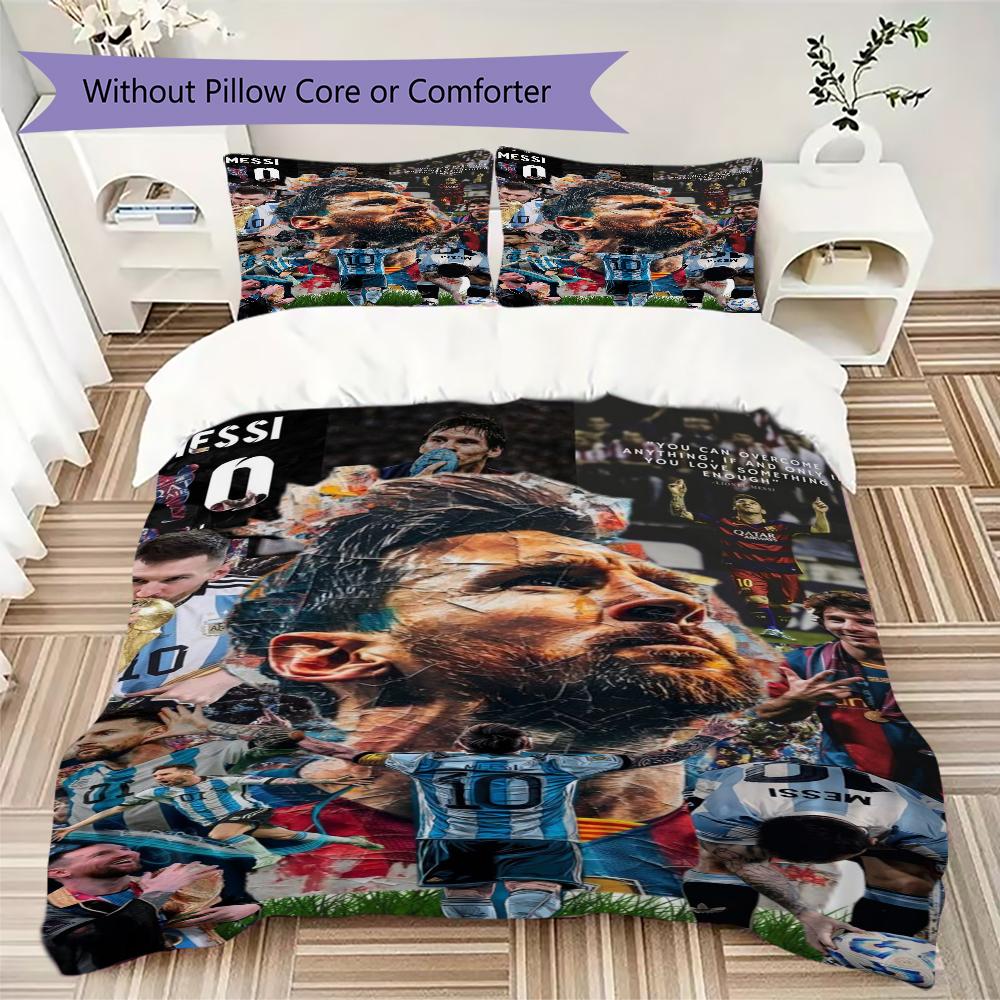 Lionel Messi Goat Bedding 1 Duvet Cover 2 Pillowcase Without Core Without Core Bedding Set Christmas Birthday Gift Soft And Comfortable