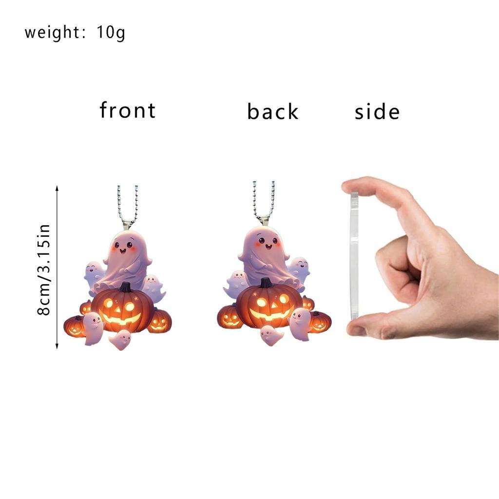 Halloween  Little Witch Festival Pendant Cross Border Acrylic Flat Car Decoration Pendant Home Hanging Accessory