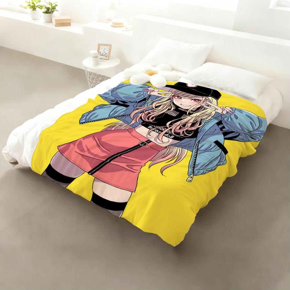 Anime Kitagawa Marin Throw Flannel Throw Blanket: Soft Kid-Friendly Warm Anti-Static All Season Washable Couch Bed Home