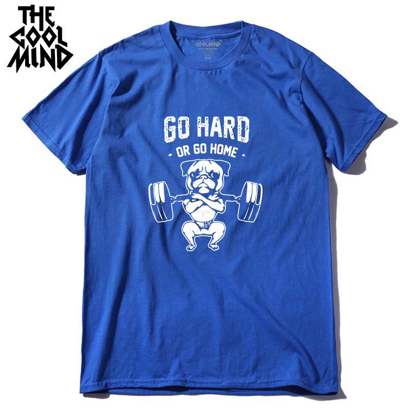 COOLMIND PU0124A 100% Cotton Go Hard Or Go Home Men T Shirt Casual Summer Loose Men T-shirt Male o-neck Men Tshirt Tee Shirt