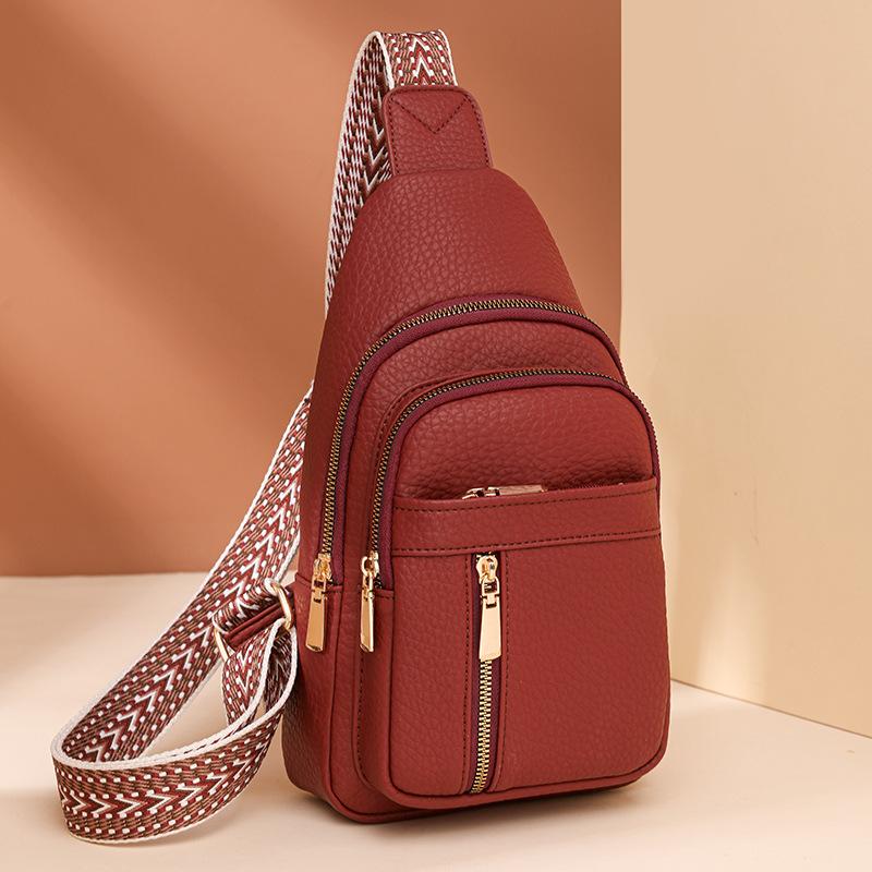 Высококачественная ретро-модная нагрудная сумка из мягкой кожи, женская сумка через плечо с широким ремешком