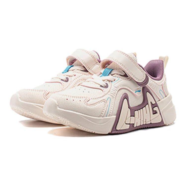 Li Ning удобные универсальные амортизирующие низкие детские кроссовки для бега детская обувь розового цвета YKNT124-6